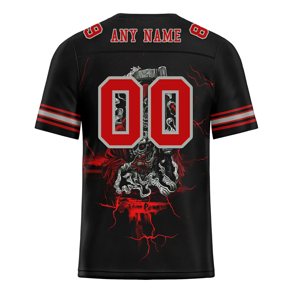 Custom Black Skull Fashion Red Personalized Authentic Football Jersey FBJ02-bc0fbaa - Coolcustomize
