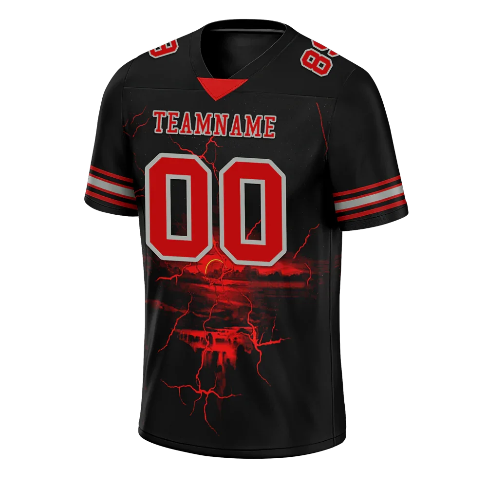Custom Black Skull Fashion Red Personalized Authentic Football Jersey FBJ02-bc0fbaa - Coolcustomize