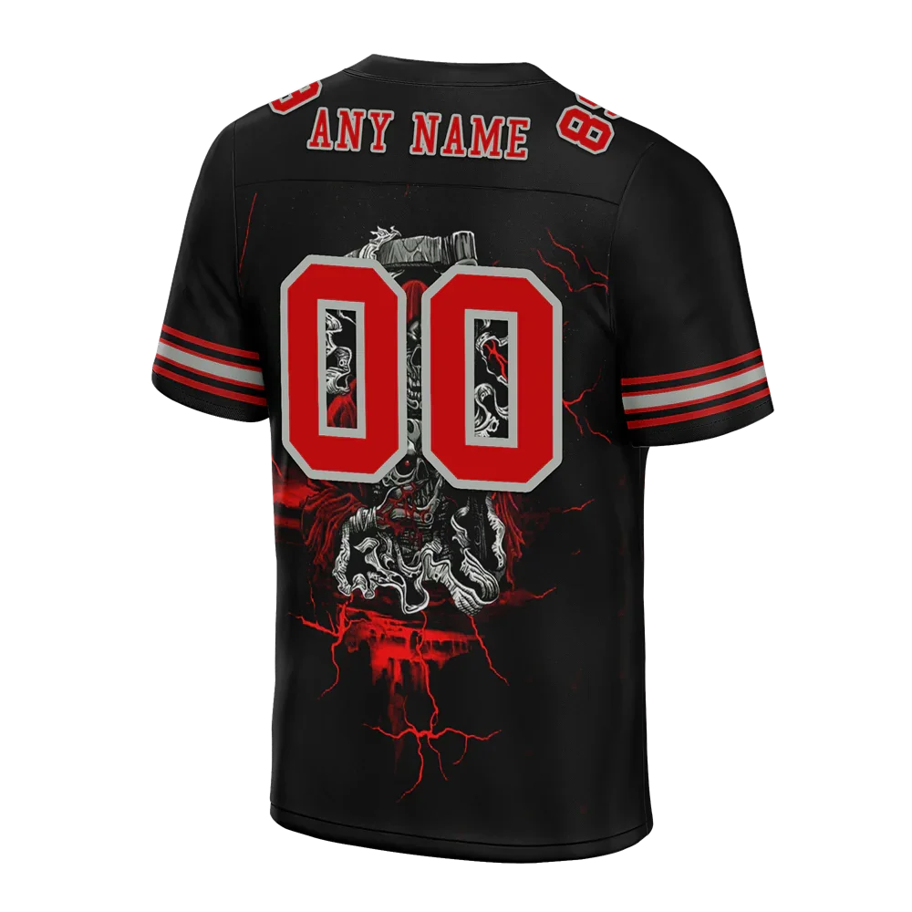 Custom Black Skull Fashion Red Personalized Authentic Football Jersey FBJ02-bc0fbaa - Coolcustomize