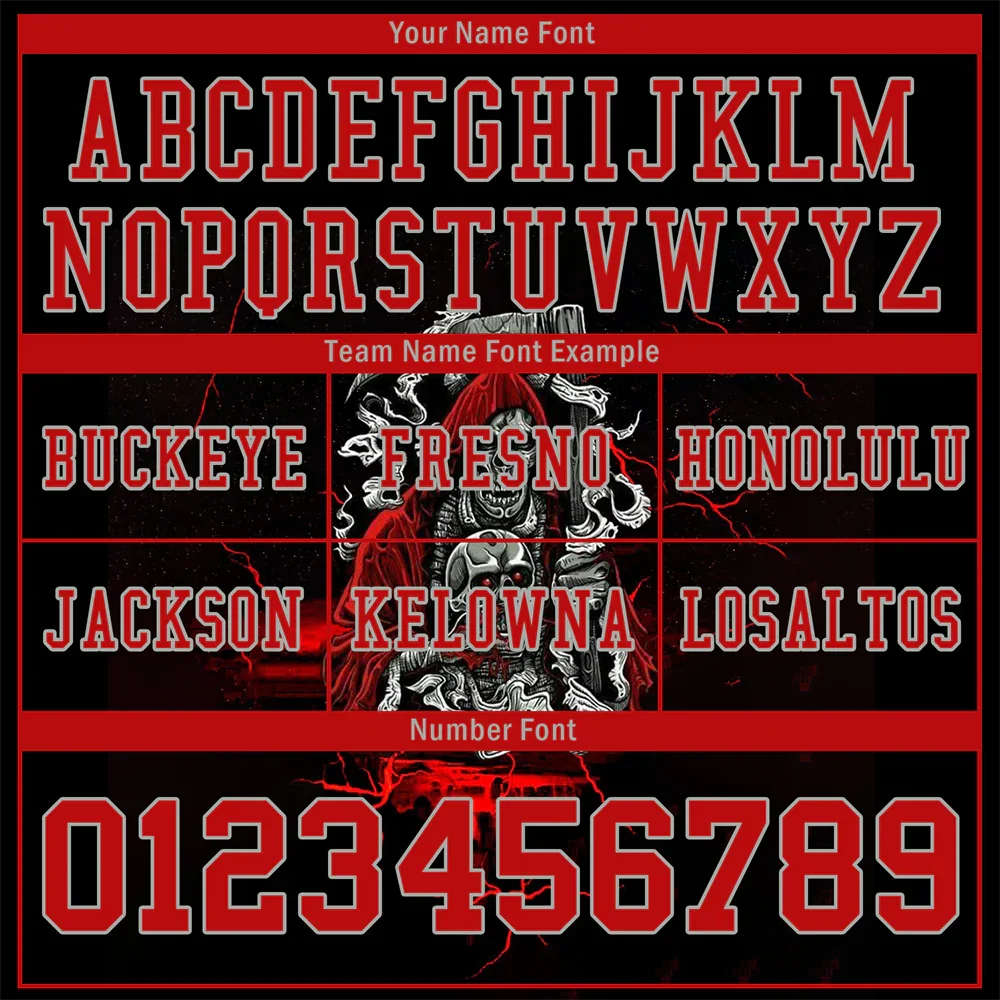 Custom Black Skull Fashion Red Personalized Authentic Football Jersey FBJ02-bc0fbaa - Coolcustomize
