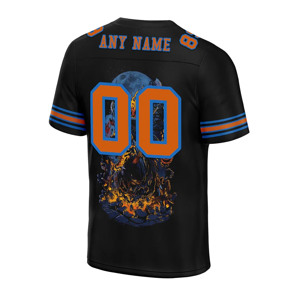 Custom Black Skull Fashion Brown Personalized Authentic Football Jersey FBJ02-bc0fbab - Coolcustomize