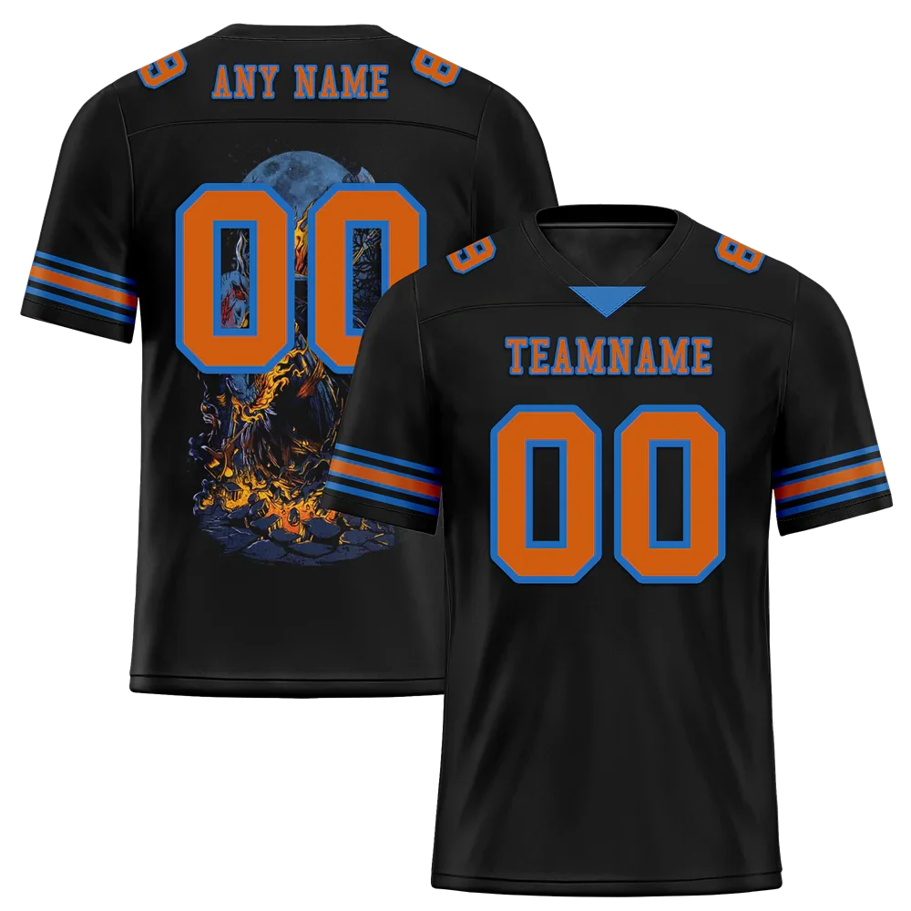 Custom Black Skull Fashion Brown Personalized Authentic Football Jersey FBJ02-bc0fbab - Coolcustomize