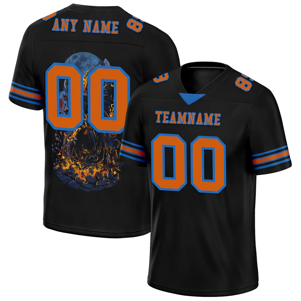 Custom Black Skull Fashion Brown Personalized Authentic Football Jersey FBJ02-bc0fbab - Coolcustomize