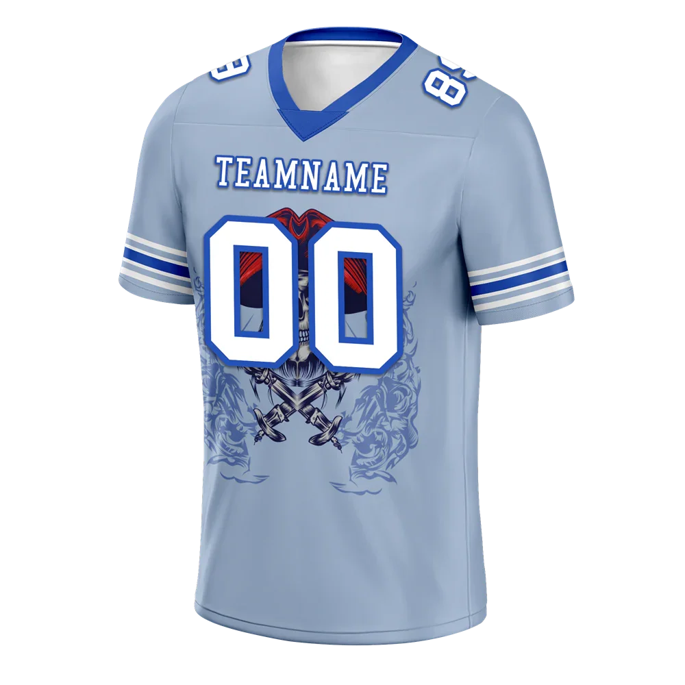 Custom Aqua Skull Fashion White Personalized Authentic Football Jersey FBJ02-bc0fbac - Coolcustomize