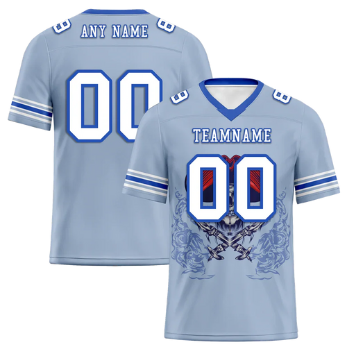 Custom Aqua Skull Fashion White Personalized Authentic Football Jersey FBJ02-bc0fbac - Coolcustomize