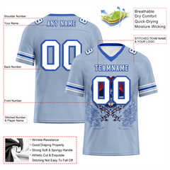 Custom Aqua Skull Fashion White Personalized Authentic Football Jersey FBJ02-bc0fbac