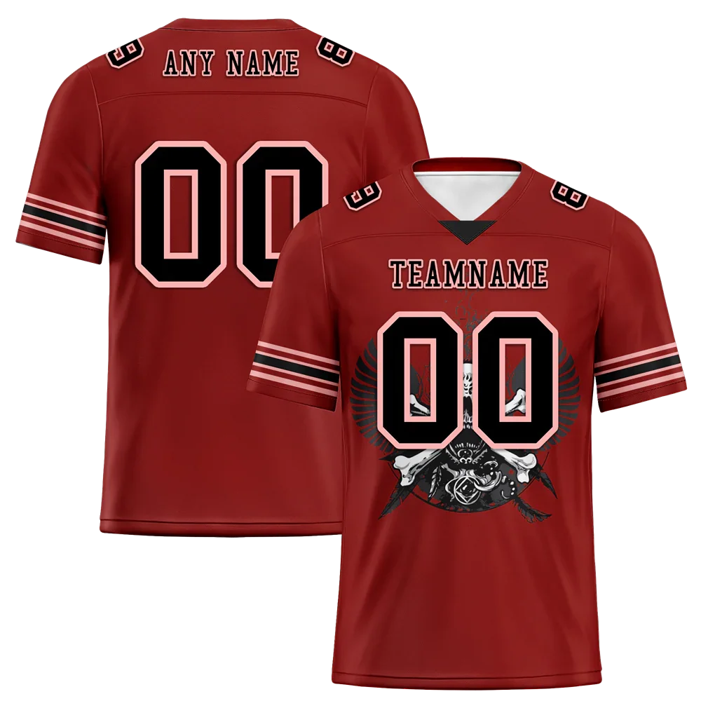 Custom Brown Skull Fashion Black Personalized Authentic Football Jersey FBJ02-bc0fbae - Coolcustomize
