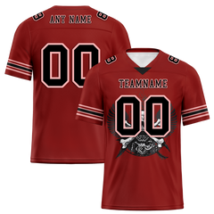 Custom Brown Skull Fashion Black Personalized Authentic Football Jersey FBJ02-bc0fbae