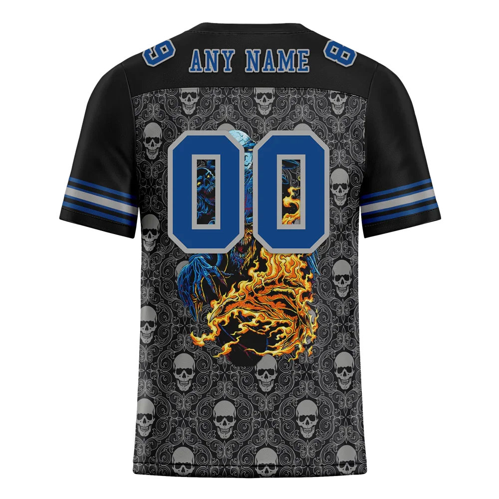 Custom Black Grey Skull Fashion Blue Personalized Authentic Football Jersey FBJ02-bc0fbaf - Coolcustomize