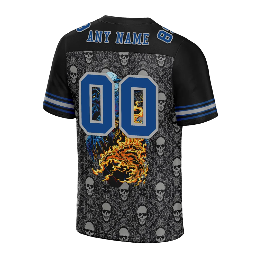 Custom Black Grey Skull Fashion Blue Personalized Authentic Football Jersey FBJ02-bc0fbaf - Coolcustomize