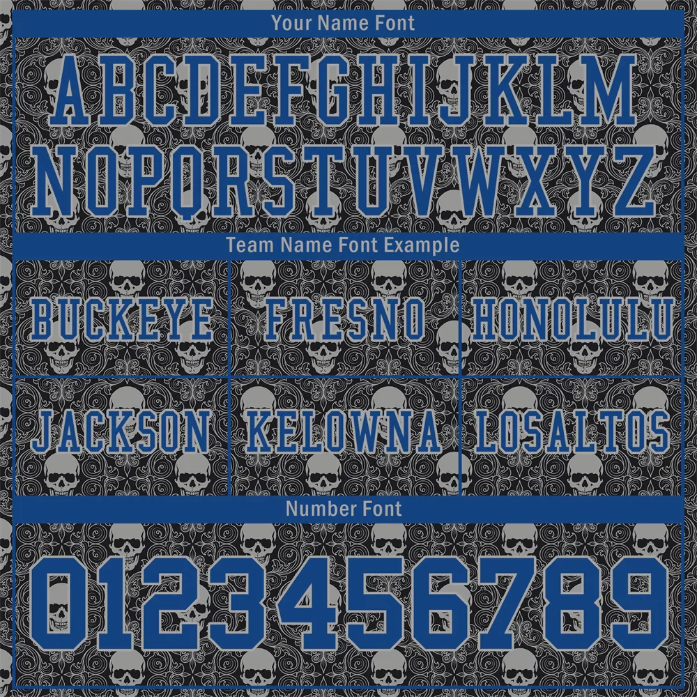 Custom Black Grey Skull Fashion Blue Personalized Authentic Football Jersey FBJ02-bc0fbaf - Coolcustomize