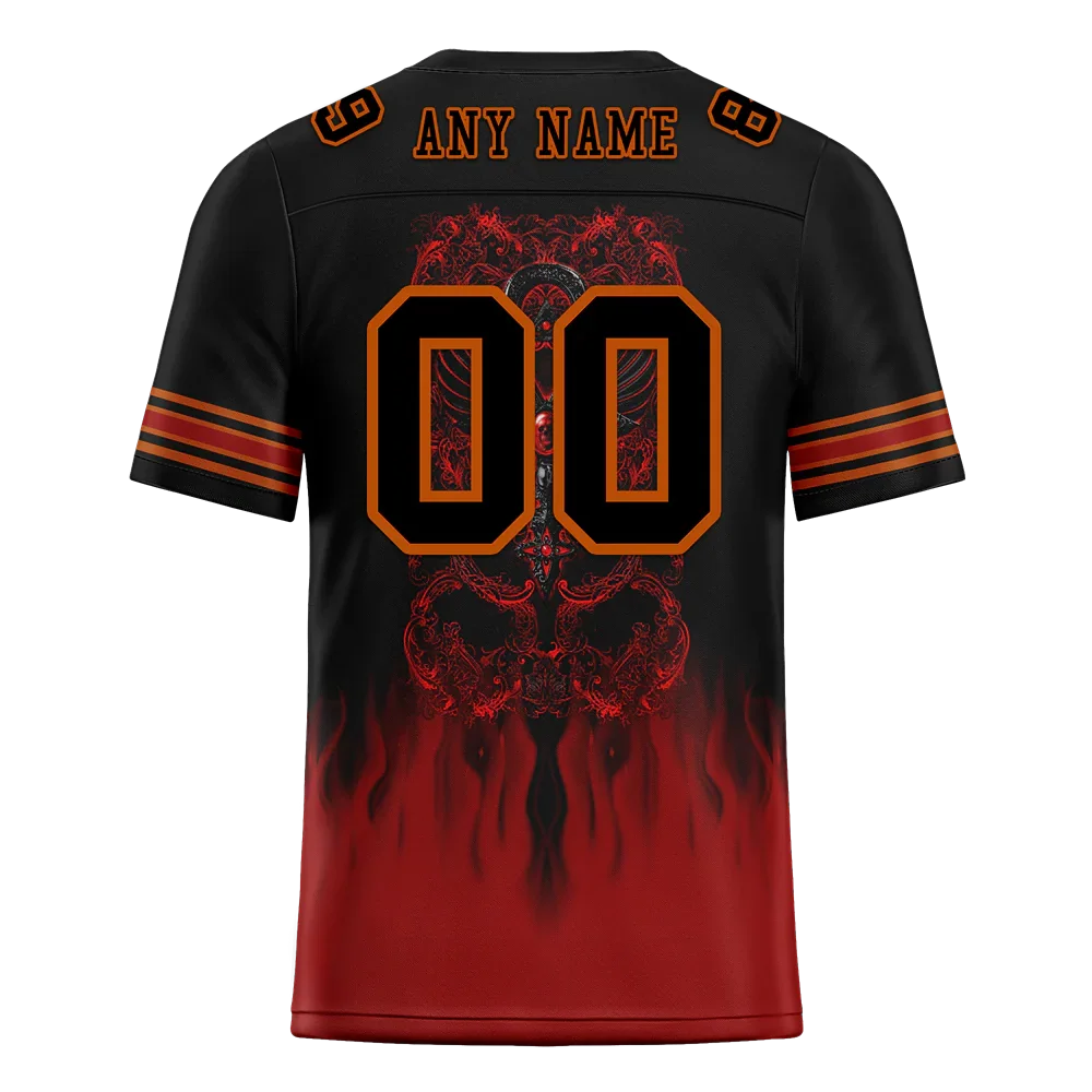 Custom Black Brown Skull Fashion Black Personalized Authentic Football Jersey FBJ02-bc0fba7 - Coolcustomize