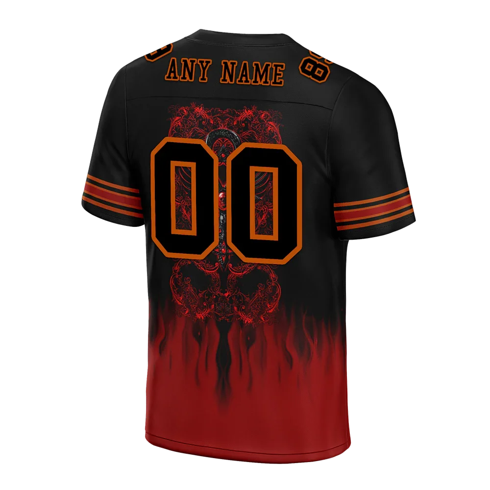 Custom Black Brown Skull Fashion Black Personalized Authentic Football Jersey FBJ02-bc0fba7 - Coolcustomize