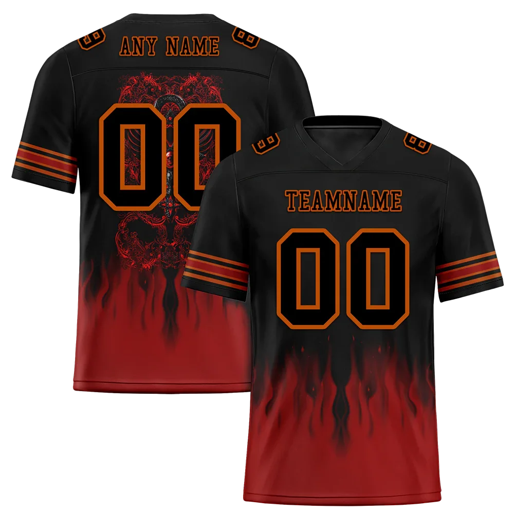 Custom Black Brown Skull Fashion Black Personalized Authentic Football Jersey FBJ02-bc0fba7 - Coolcustomize