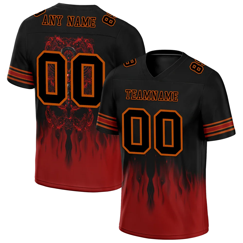 Custom Black Brown Skull Fashion Black Personalized Authentic Football Jersey FBJ02-bc0fba7 - Coolcustomize