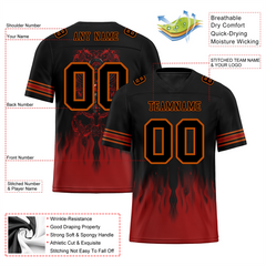 Custom Black Brown Skull Fashion Black Personalized Authentic Football Jersey FBJ02-bc0fba7