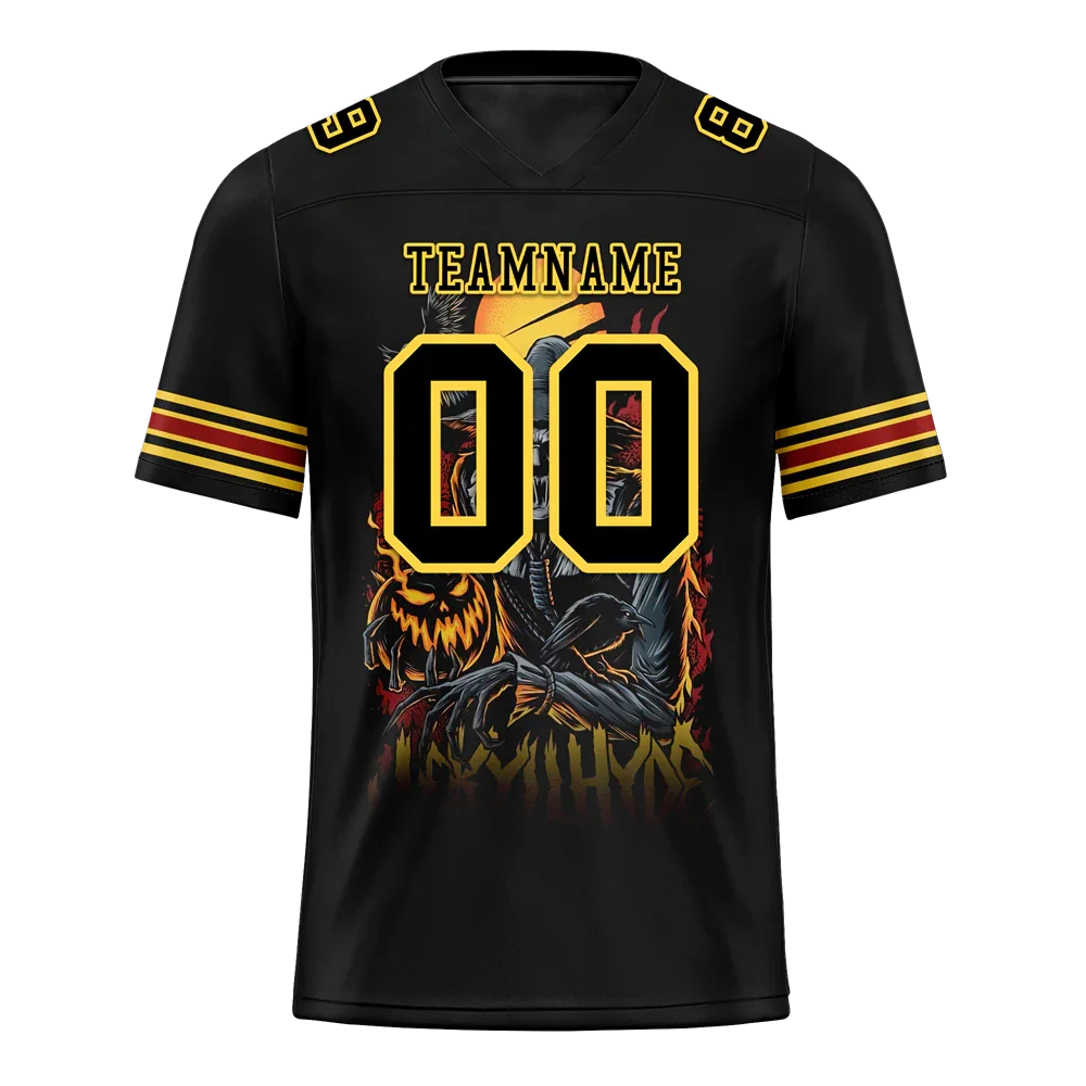 Custom Black Skull Fashion Black Personalized Authentic Football Jersey FBJ02-bc0fba8 - Coolcustomize