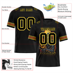 Custom Black Skull Fashion Black Personalized Authentic Football Jersey FBJ02-bc0fba8