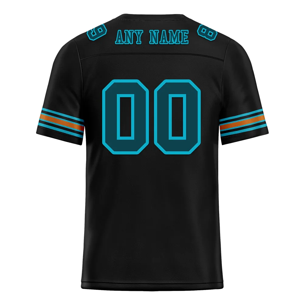 Custom Black Skull Fashion Aqua Personalized Authentic Football Jersey FBJ02-bc0fba9 - Coolcustomize