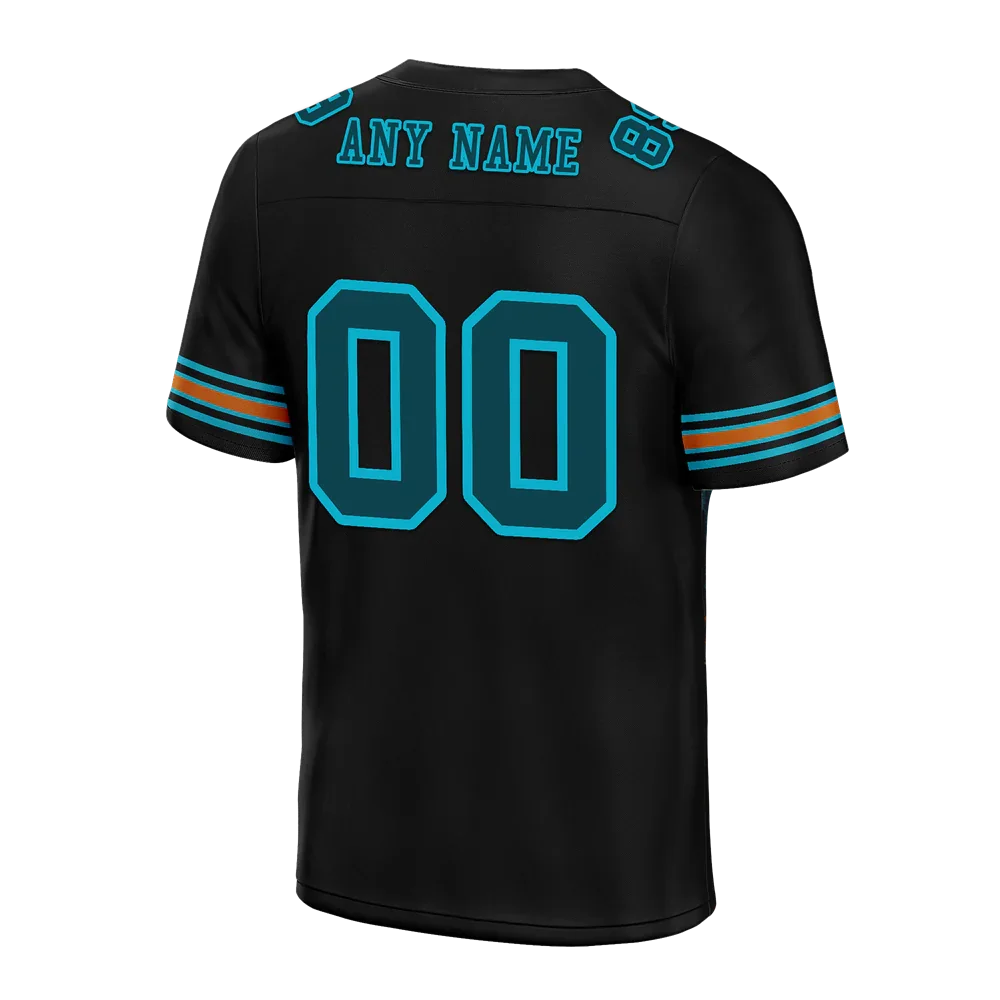 Custom Black Skull Fashion Aqua Personalized Authentic Football Jersey FBJ02-bc0fba9 - Coolcustomize