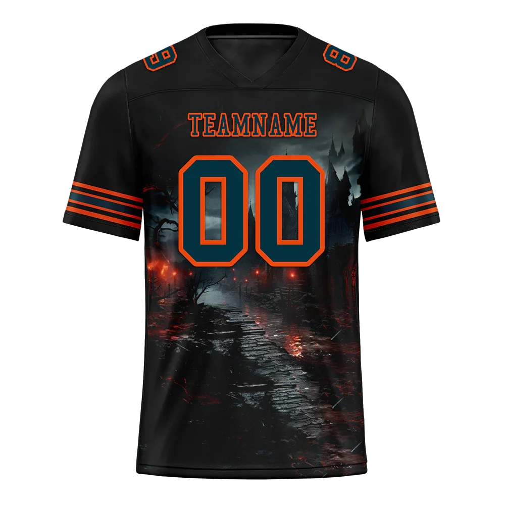 Custom Black Skull Fashion Black Personalized Authentic Football Jersey FBJ02-bc0fbb0 - Coolcustomize