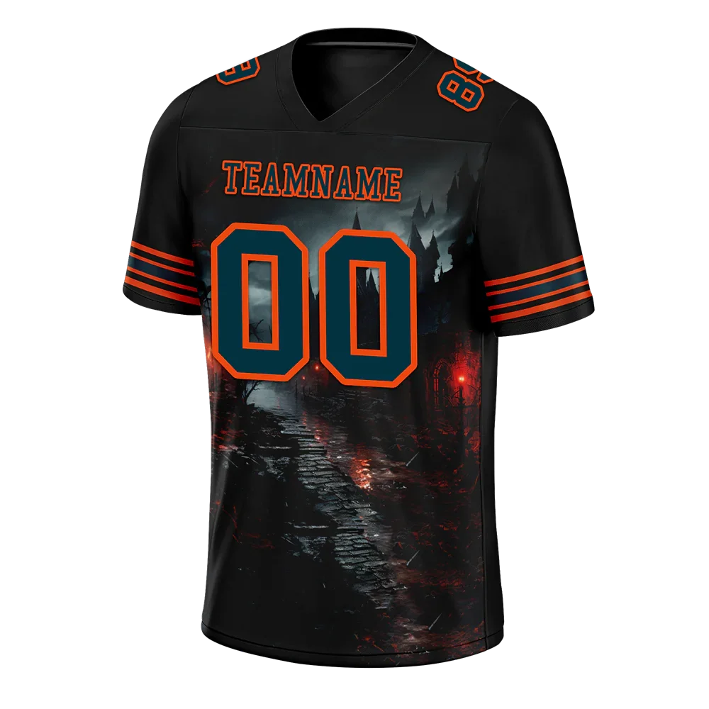 Custom Black Skull Fashion Black Personalized Authentic Football Jersey FBJ02-bc0fbb0 - Coolcustomize