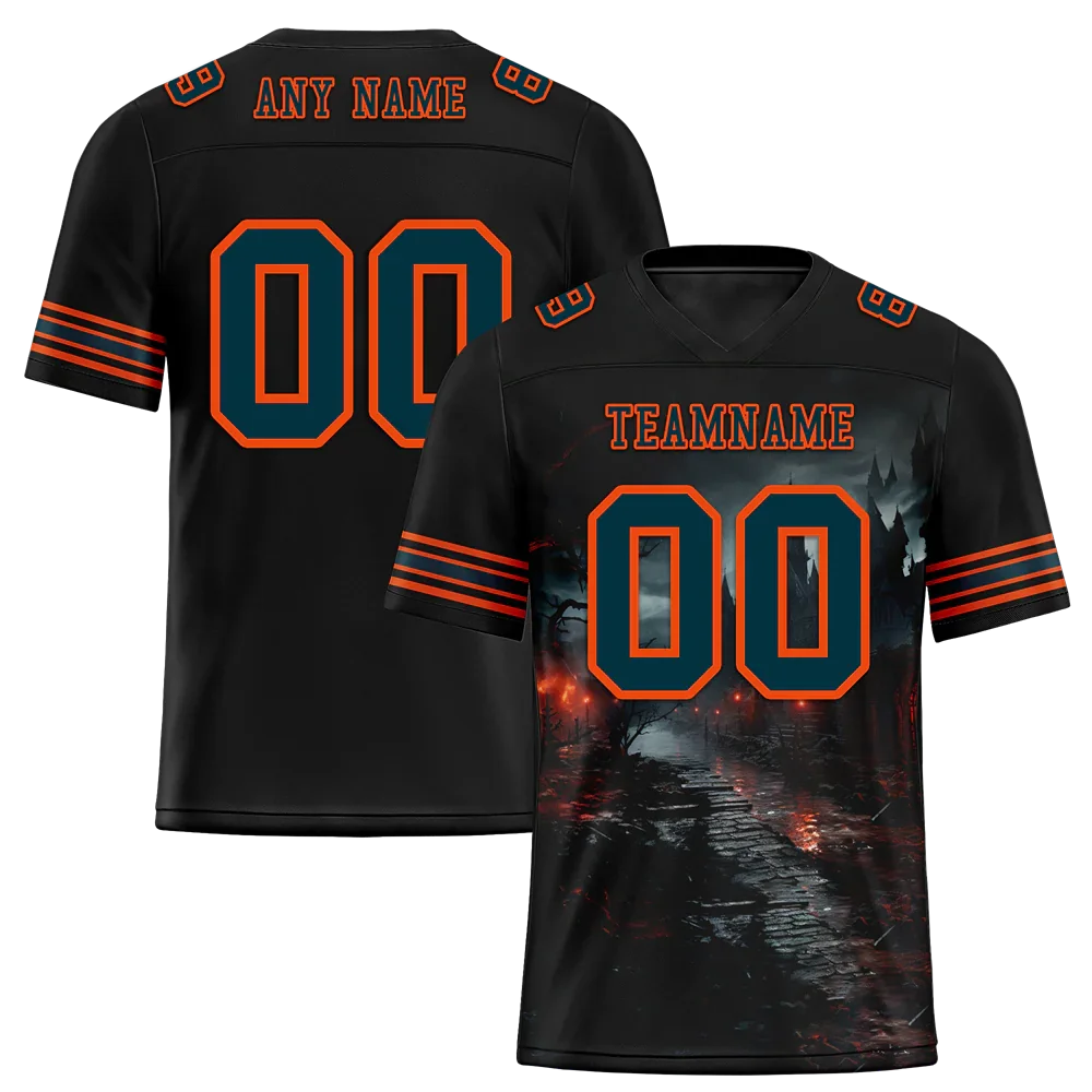 Custom Black Skull Fashion Black Personalized Authentic Football Jersey FBJ02-bc0fbb0 - Coolcustomize