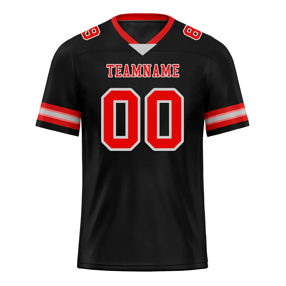 Custom Black Skull Fashion Red Personalized Authentic Football Jersey FBJ02-bc0fbbc - Coolcustomize