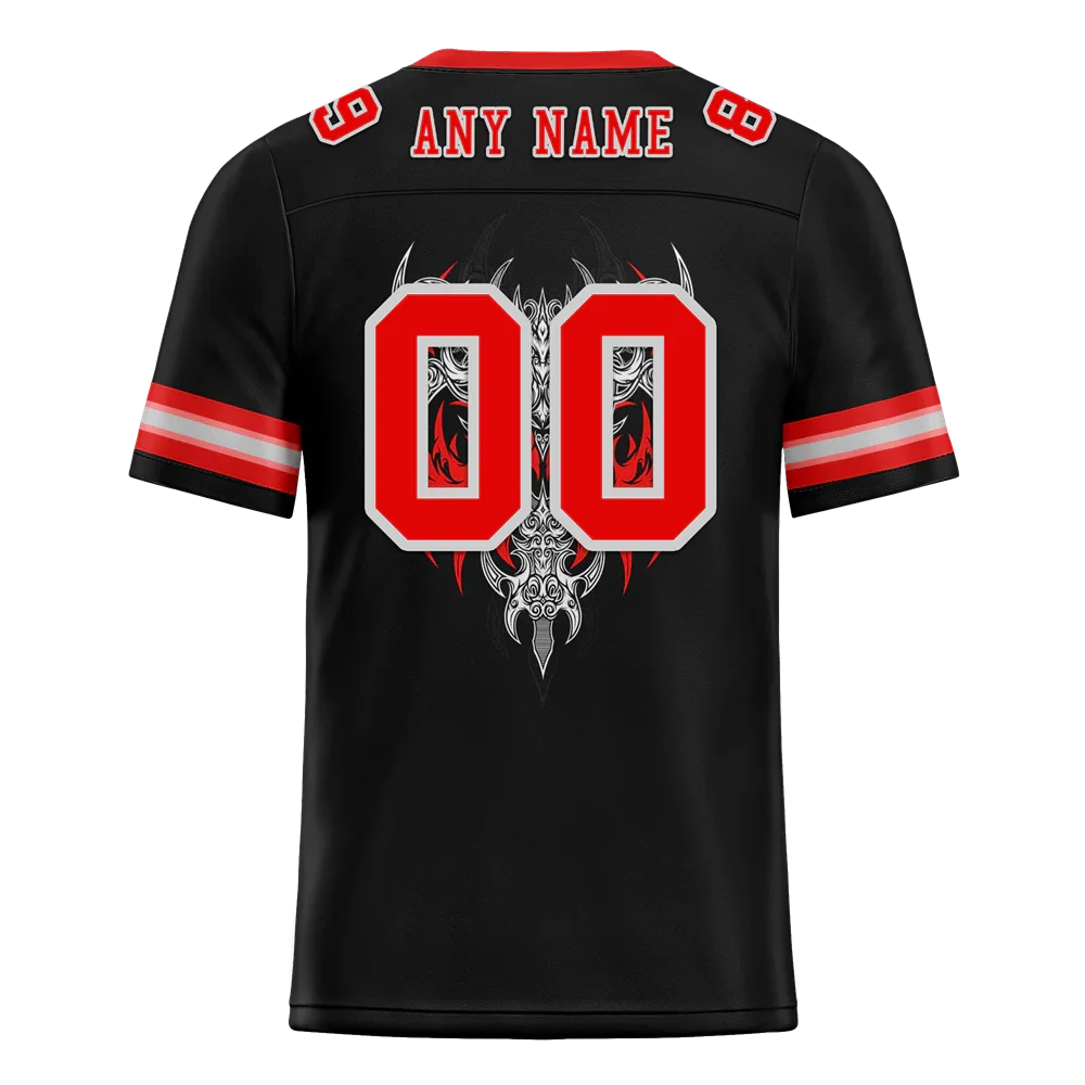 Custom Black Skull Fashion Red Personalized Authentic Football Jersey FBJ02-bc0fbbc - Coolcustomize
