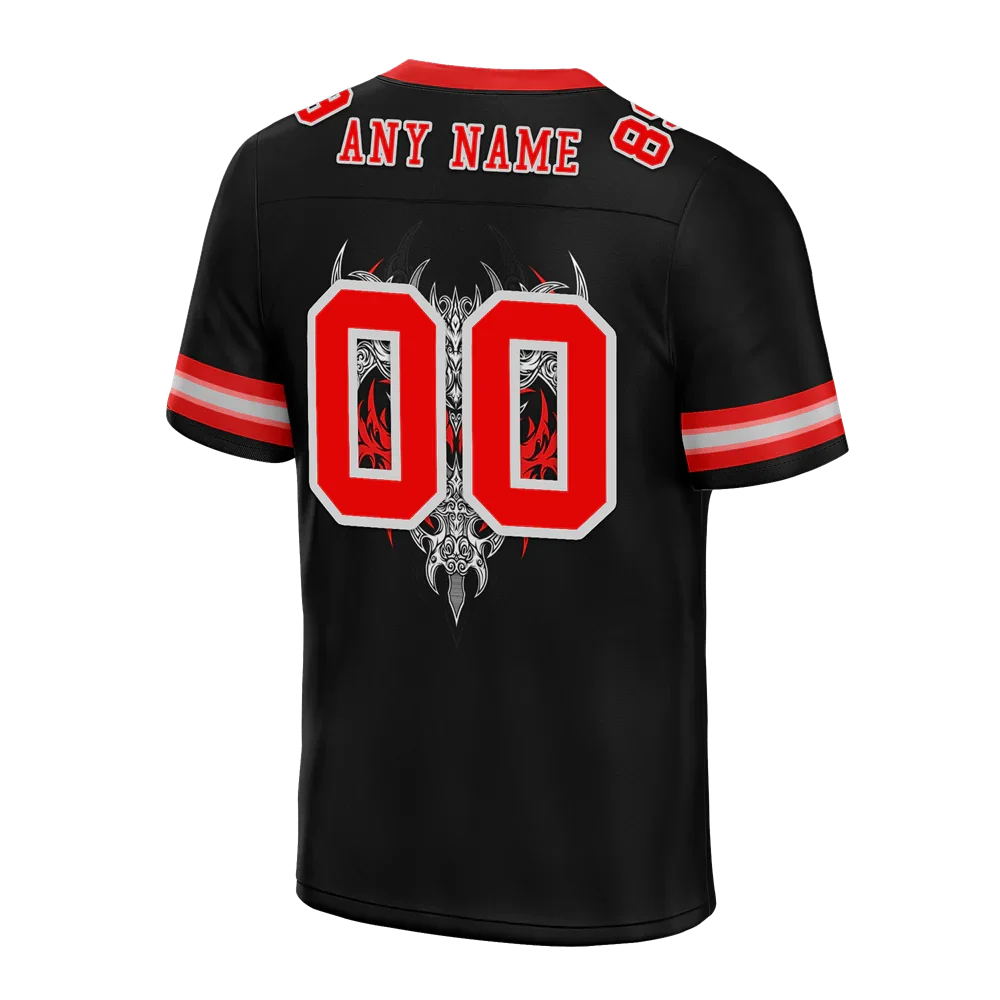 Custom Black Skull Fashion Red Personalized Authentic Football Jersey FBJ02-bc0fbbc - Coolcustomize
