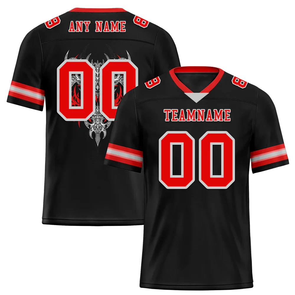 Custom Black Skull Fashion Red Personalized Authentic Football Jersey FBJ02-bc0fbbc - Coolcustomize