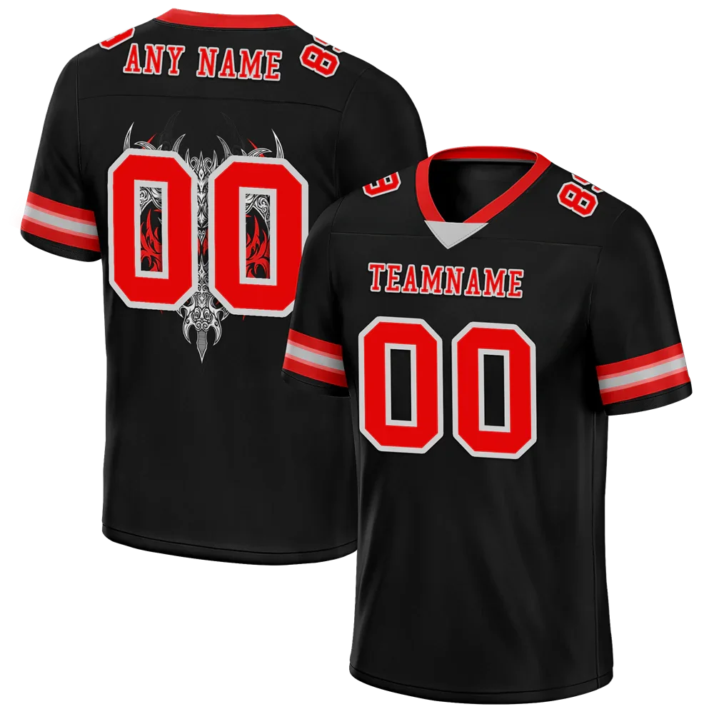 Custom Black Skull Fashion Red Personalized Authentic Football Jersey FBJ02-bc0fbbc - Coolcustomize