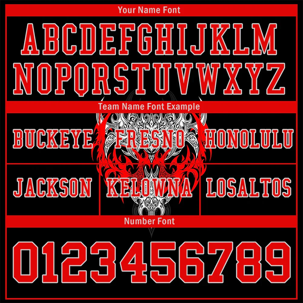 Custom Black Skull Fashion Red Personalized Authentic Football Jersey FBJ02-bc0fbbc - Coolcustomize