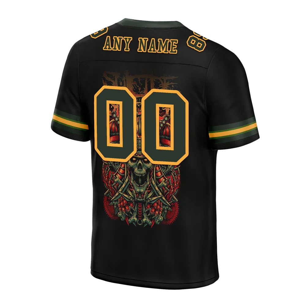 Custom Black Skull Fashion Green Personalized Authentic Football Jersey FBJ02-bc0fbbe - Coolcustomize