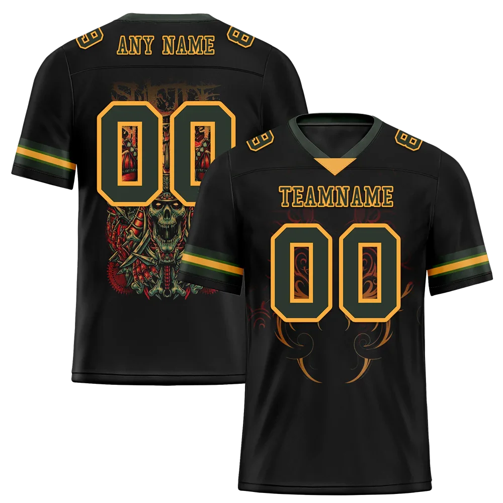 Custom Black Skull Fashion Green Personalized Authentic Football Jersey FBJ02-bc0fbbe - Coolcustomize