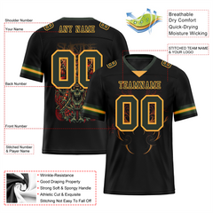 Custom Black Skull Fashion Green Personalized Authentic Football Jersey FBJ02-bc0fbbe