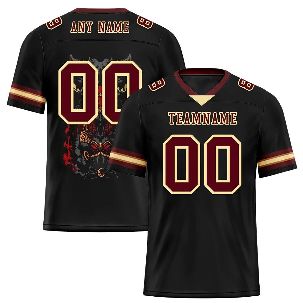 Custom Black Skull Fashion Brown Personalized Authentic Football Jersey FBJ02-bc0fbbf - Coolcustomize