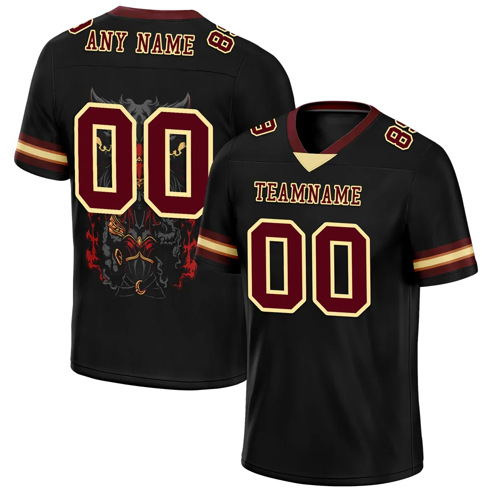 Custom Black Skull Fashion Brown Personalized Authentic Football Jersey FBJ02-bc0fbbf - Coolcustomize
