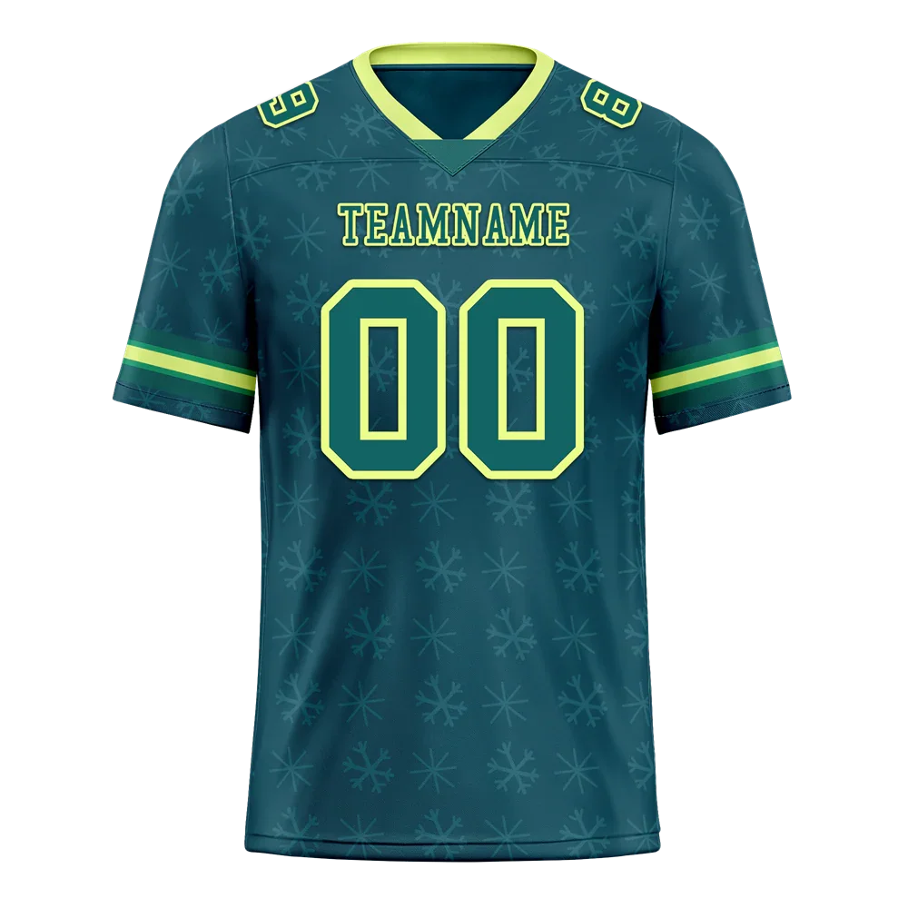 Custom Green Skull Fashion Aqua Personalized Authentic Football Jersey FBJ02-bc0fbb7 - Coolcustomize