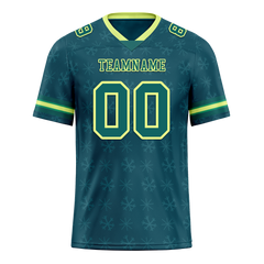 Custom Green Skull Fashion Aqua Personalized Authentic Football Jersey FBJ02-bc0fbb7