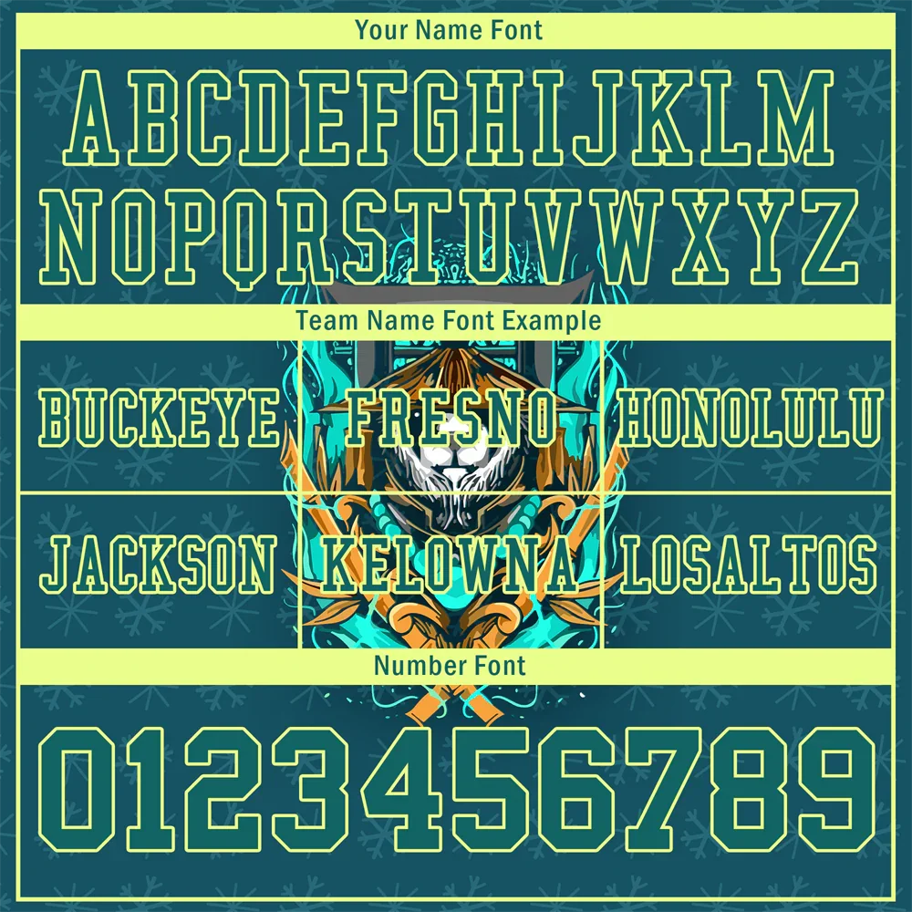 Custom Green Skull Fashion Aqua Personalized Authentic Football Jersey FBJ02-bc0fbb7 - Coolcustomize