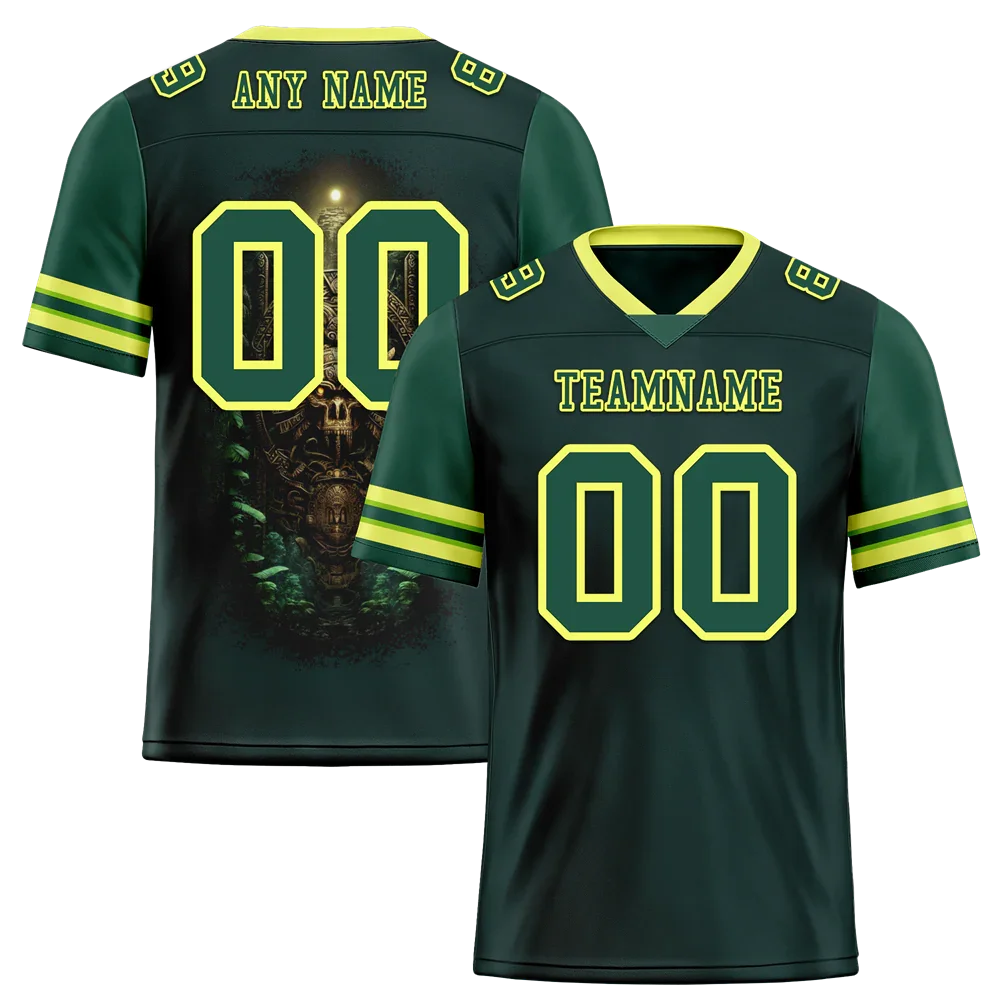 Custom Green Skull Fashion Green Personalized Authentic Football Jersey FBJ02-bc0fbb9 - Coolcustomize