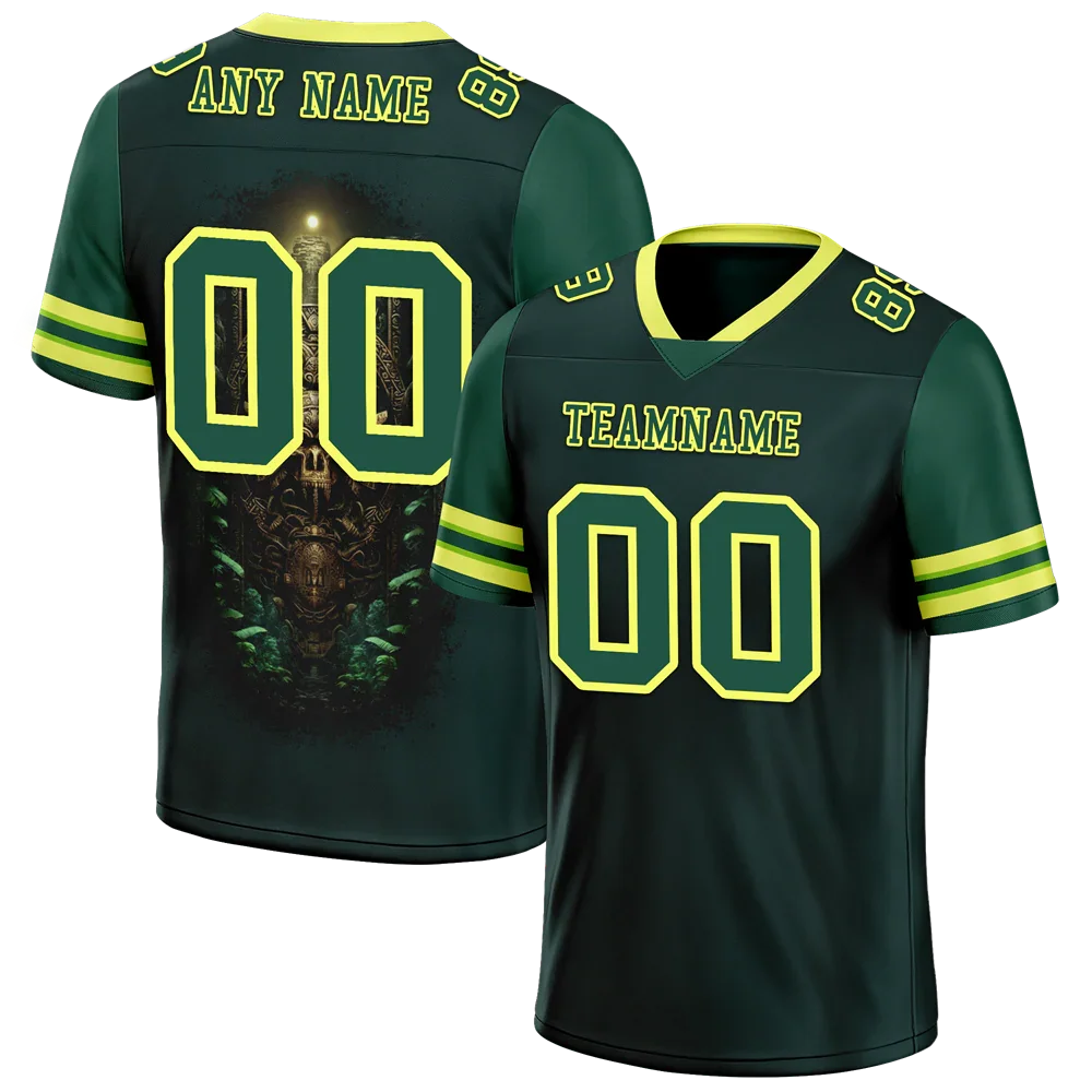 Custom Green Skull Fashion Green Personalized Authentic Football Jersey FBJ02-bc0fbb9 - Coolcustomize