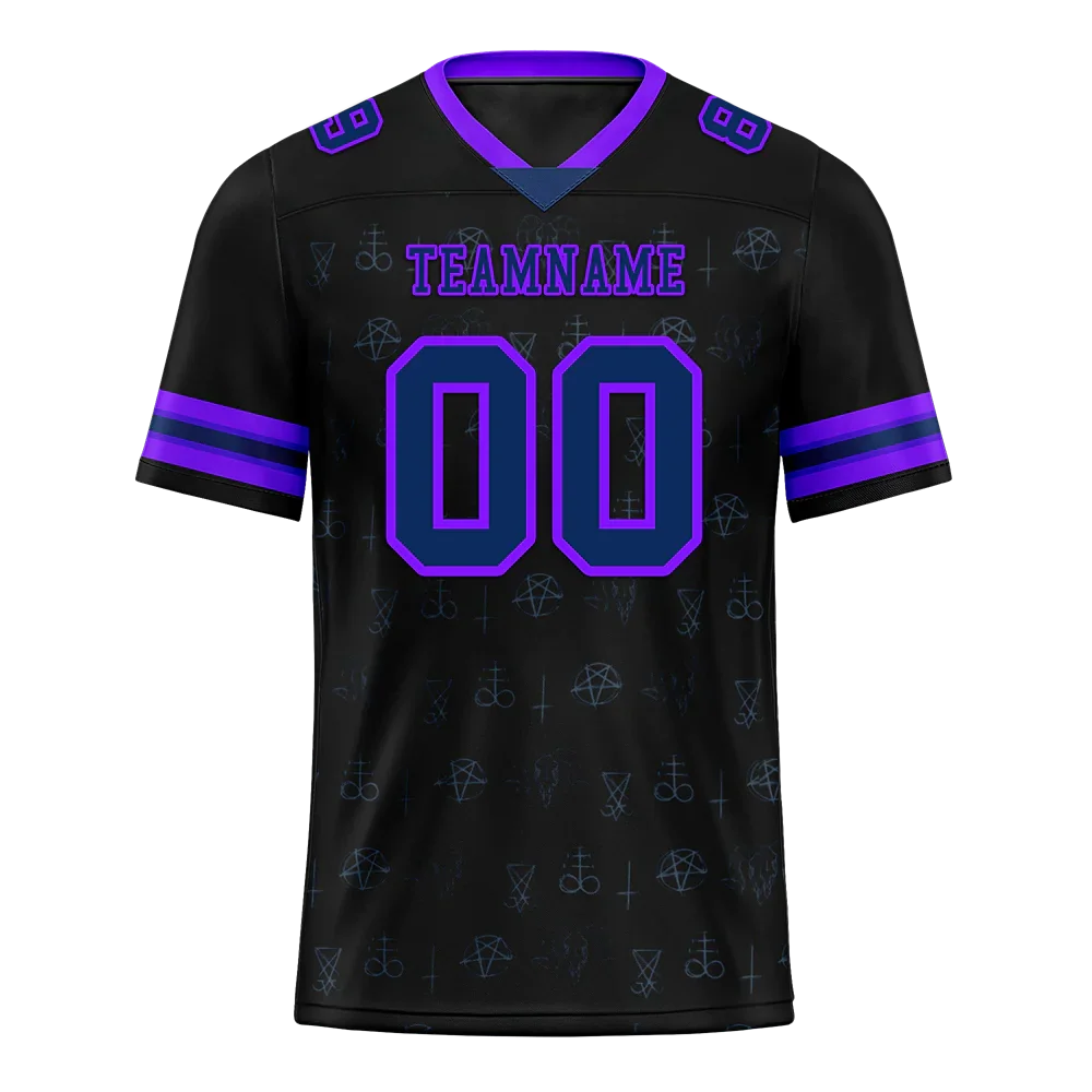 Custom Black Skull Fashion Purple Personalized Authentic Football Jersey FBJ02-bc0fbc0 - Coolcustomize