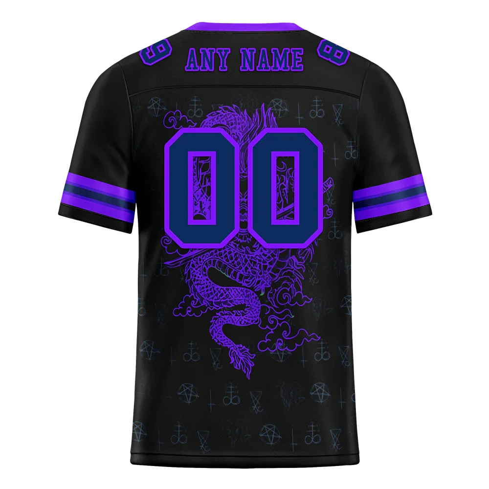 Custom Black Skull Fashion Purple Personalized Authentic Football Jersey FBJ02-bc0fbc0 - Coolcustomize