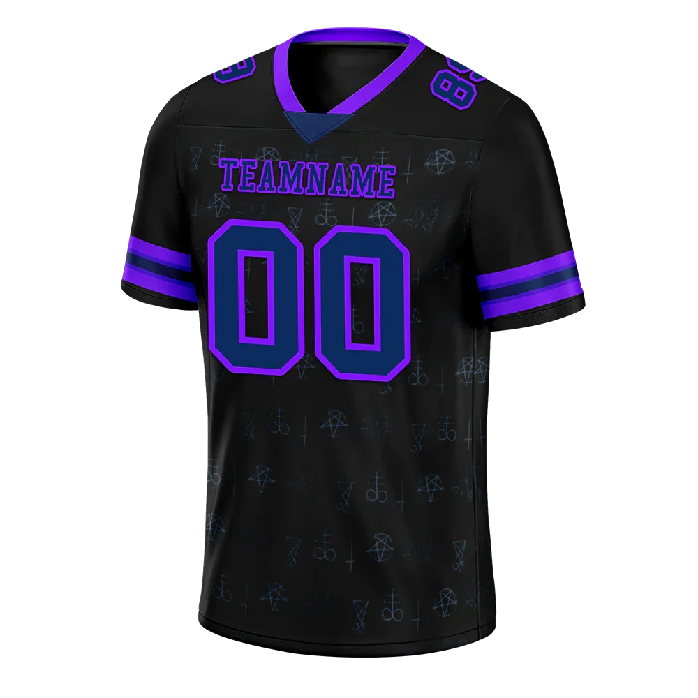 Custom Black Skull Fashion Purple Personalized Authentic Football Jersey FBJ02-bc0fbc0 - Coolcustomize