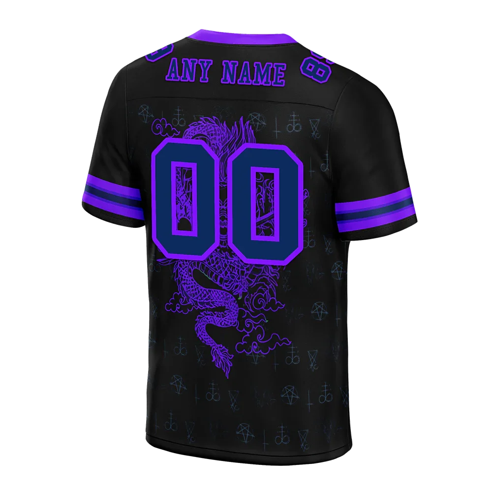 Custom Black Skull Fashion Purple Personalized Authentic Football Jersey FBJ02-bc0fbc0 - Coolcustomize