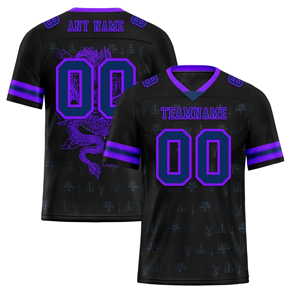 Custom Black Skull Fashion Purple Personalized Authentic Football Jersey FBJ02-bc0fbc0 - Coolcustomize