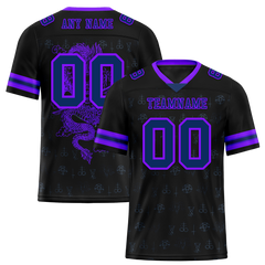 Custom Black Skull Fashion Purple Personalized Authentic Football Jersey FBJ02-bc0fbc0