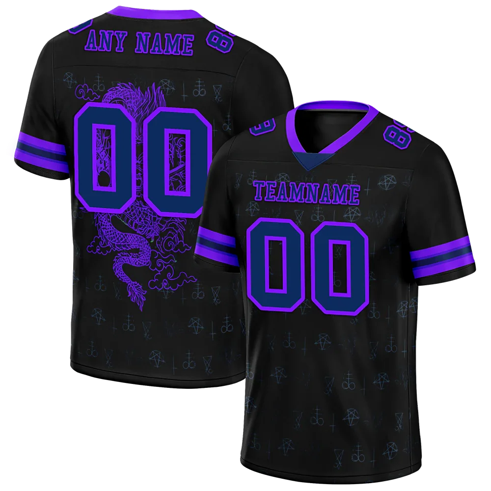 Custom Black Skull Fashion Purple Personalized Authentic Football Jersey FBJ02-bc0fbc0 - Coolcustomize
